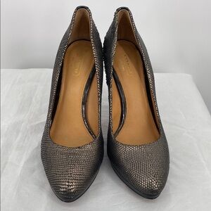 Coach Women's Metallic Snake Print Heels